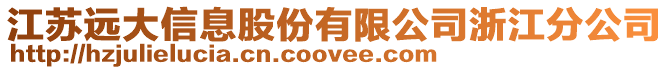 江蘇遠大信息股份有限公司浙江分公司