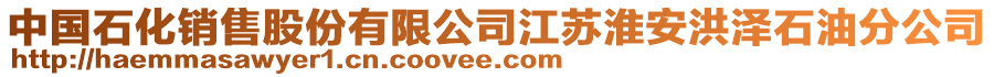 中國(guó)石化銷(xiāo)售股份有限公司江蘇淮安洪澤石油分公司