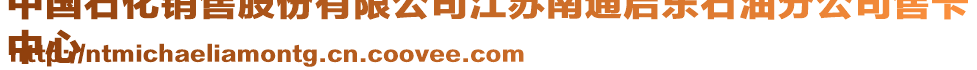 中國(guó)石化銷售股份有限公司江蘇南通啟東石油分公司售卡
中心