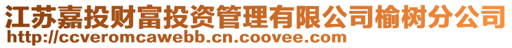 江苏嘉投财富投资管理有限公司榆树分公司