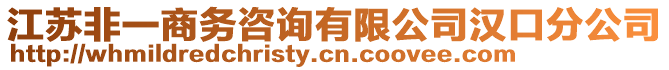 江蘇非一商務咨詢有限公司漢口分公司