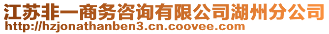 江蘇非一商務(wù)咨詢有限公司湖州分公司