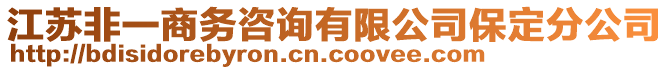 江蘇非一商務(wù)咨詢有限公司保定分公司