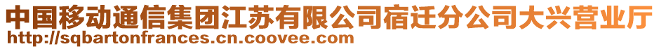 中國移動通信集團(tuán)江蘇有限公司宿遷分公司大興營業(yè)廳