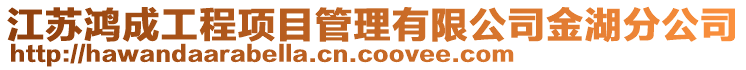 江蘇鴻成工程項目管理有限公司金湖分公司