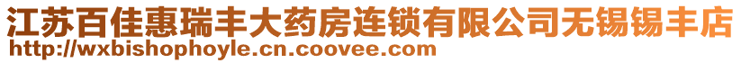 江蘇百佳惠瑞豐大藥房連鎖有限公司無錫錫豐店