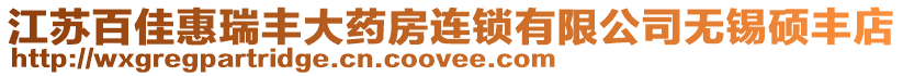 江蘇百佳惠瑞豐大藥房連鎖有限公司無錫碩豐店