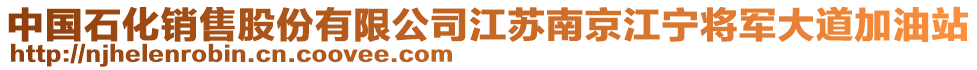 中國石化銷售股份有限公司江蘇南京江寧將軍大道加油站