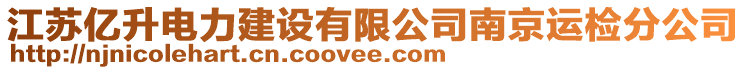 江蘇億升電力建設(shè)有限公司南京運檢分公司