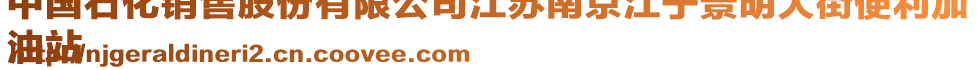 中國石化銷售股份有限公司江蘇南京江寧景明大街便利加
油站