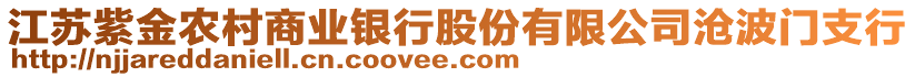 江蘇紫金農(nóng)村商業(yè)銀行股份有限公司滄波門支行