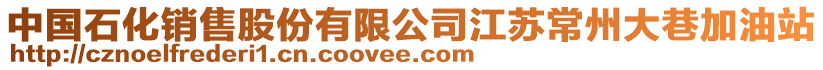 中國石化銷售股份有限公司江蘇常州大巷加油站