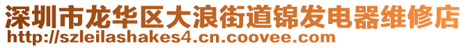 深圳市龍華區(qū)大浪街道錦發(fā)電器維修店