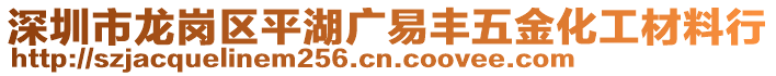 深圳市龍崗區(qū)平湖廣易豐五金化工材料行