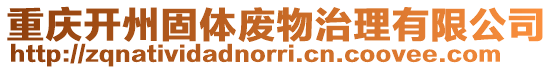 重慶開州固體廢物治理有限公司