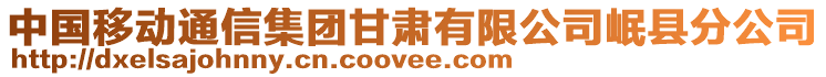 中國移動通信集團(tuán)甘肅有限公司岷縣分公司