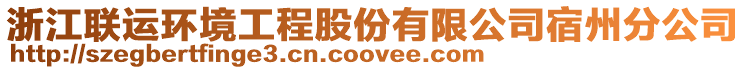 浙江聯(lián)運(yùn)環(huán)境工程股份有限公司宿州分公司