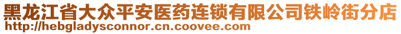 黑龍江省大眾平安醫(yī)藥連鎖有限公司鐵嶺街分店