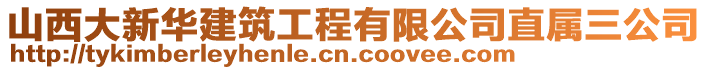 山西大新華建筑工程有限公司直屬三公司