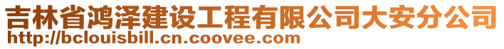 吉林省鴻澤建設(shè)工程有限公司大安分公司