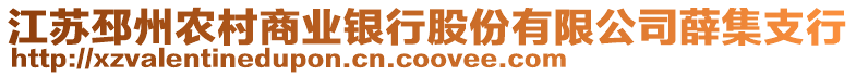 江蘇邳州農村商業銀行股份有限公司薛集支行