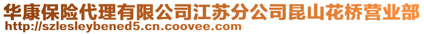 華康保險(xiǎn)代理有限公司江蘇分公司昆山花橋營業(yè)部