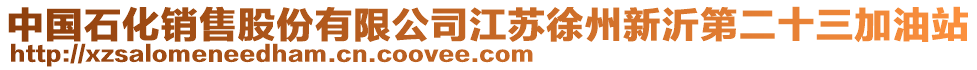 中國石化銷售股份有限公司江蘇徐州新沂第二十三加油站