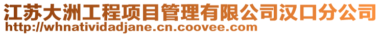 江蘇大洲工程項目管理有限公司漢口分公司