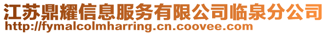 江苏鼎耀信息服务有限公司临泉分公司