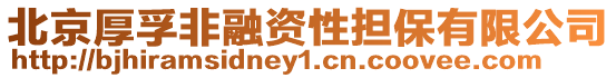 北京厚孚非融資性擔(dān)保有限公司