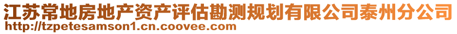 江蘇常地房地產(chǎn)資產(chǎn)評(píng)估勘測(cè)規(guī)劃有限公司泰州分公司
