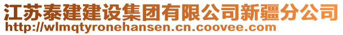 江蘇泰建建設(shè)集團有限公司新疆分公司