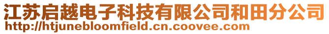 江蘇啟越電子科技有限公司和田分公司