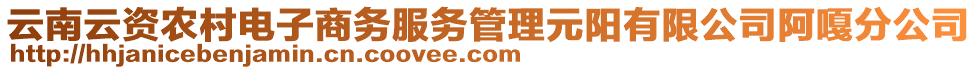 云南云資農(nóng)村電子商務(wù)服務(wù)管理元陽有限公司阿嘎分公司