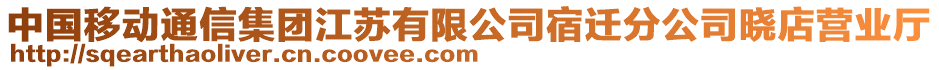 中國移動通信集團江蘇有限公司宿遷分公司曉店營業(yè)廳