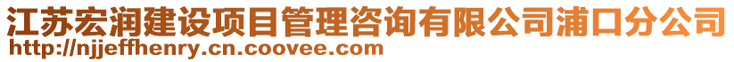 江蘇宏潤建設項目管理咨詢有限公司浦口分公司