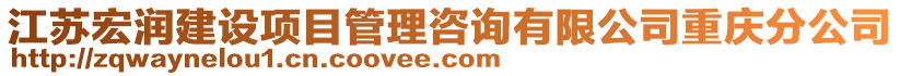 江蘇宏潤建設項目管理咨詢有限公司重慶分公司