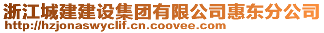 浙江城建建設集團有限公司惠東分公司