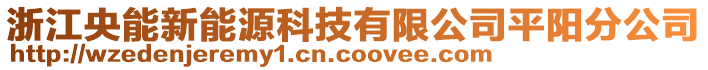 浙江央能新能源科技有限公司平陽分公司