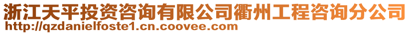 浙江天平投資咨詢有限公司衢州工程咨詢分公司