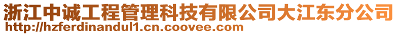 浙江中誠工程管理科技有限公司大江東分公司