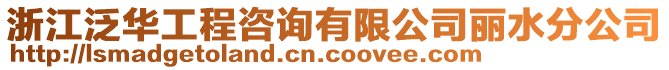 浙江泛華工程咨詢有限公司麗水分公司