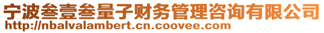 寧波叁壹叁量子財務管理咨詢有限公司