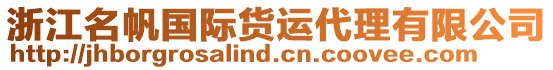 浙江名帆國際貨運(yùn)代理有限公司