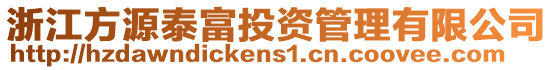 浙江方源泰富投資管理有限公司