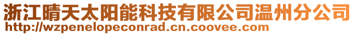 浙江晴天太陽能科技有限公司溫州分公司