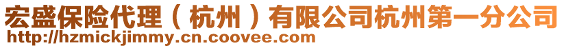 宏盛保險代理(杭州)有限公司杭州第一分公司