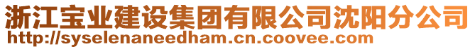 浙江寶業(yè)建設(shè)集團有限公司沈陽分公司