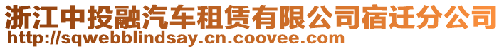 浙江中投融汽車租賃有限公司宿遷分公司