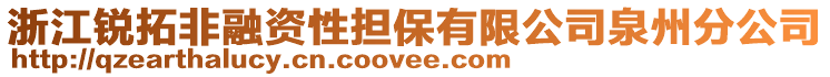 浙江銳拓非融資性擔保有限公司泉州分公司